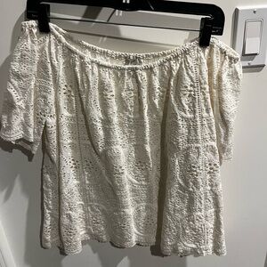 Joke White Eyelet Off-Shoulder Women’s Top